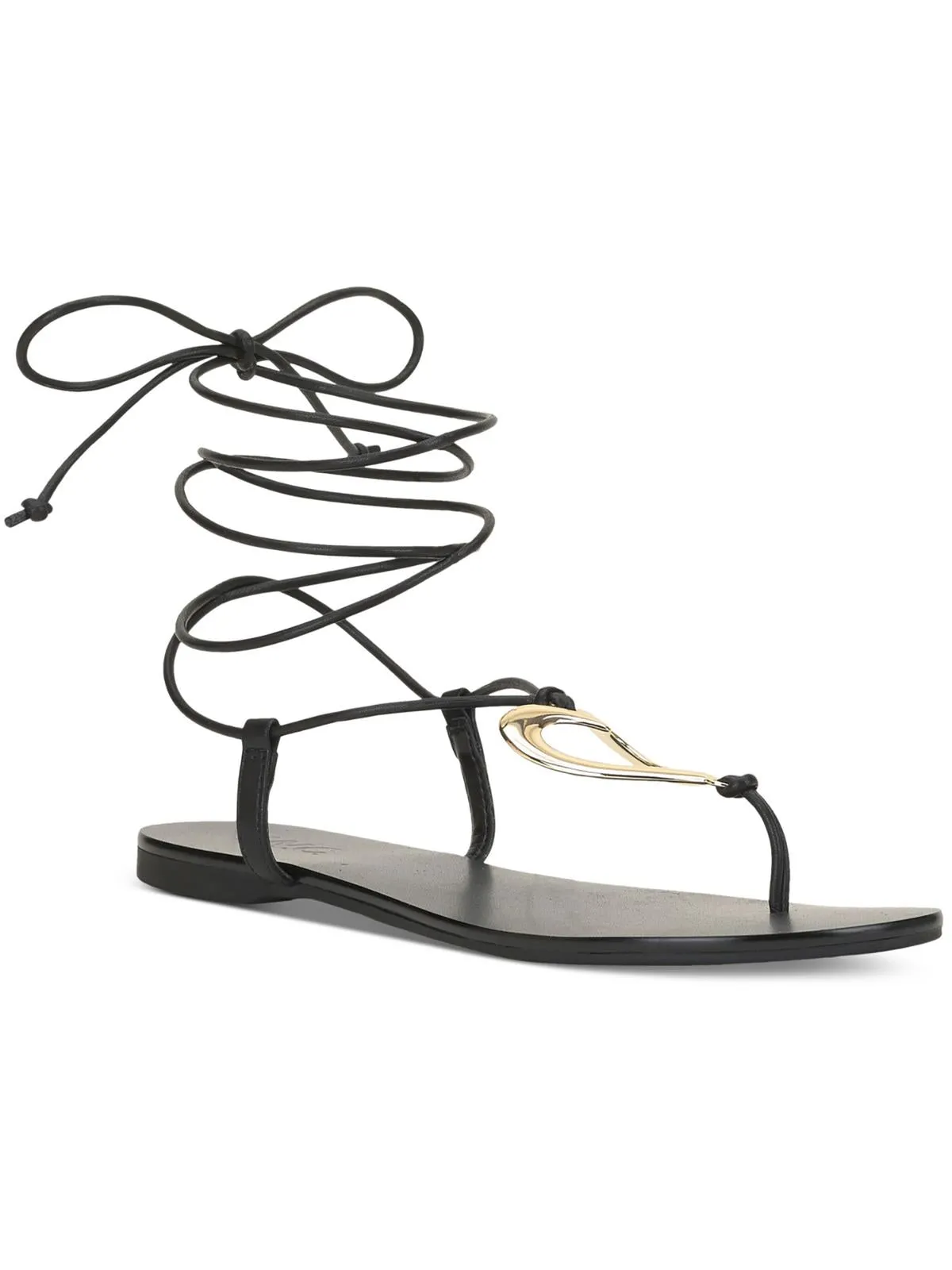 Reformation Ganesa Womens Faux Leather Ankle Tie Gladiator Sandals