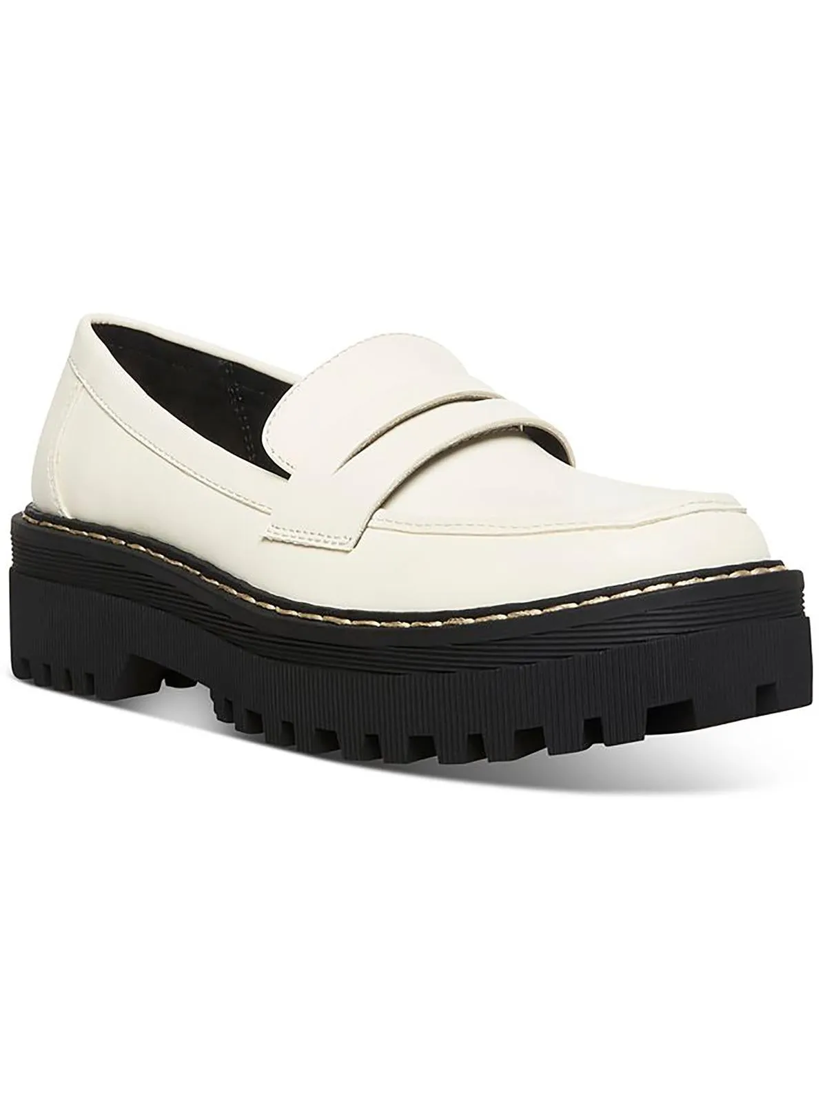 Reformation Haazel Womens Faux Leather Platform Loafers