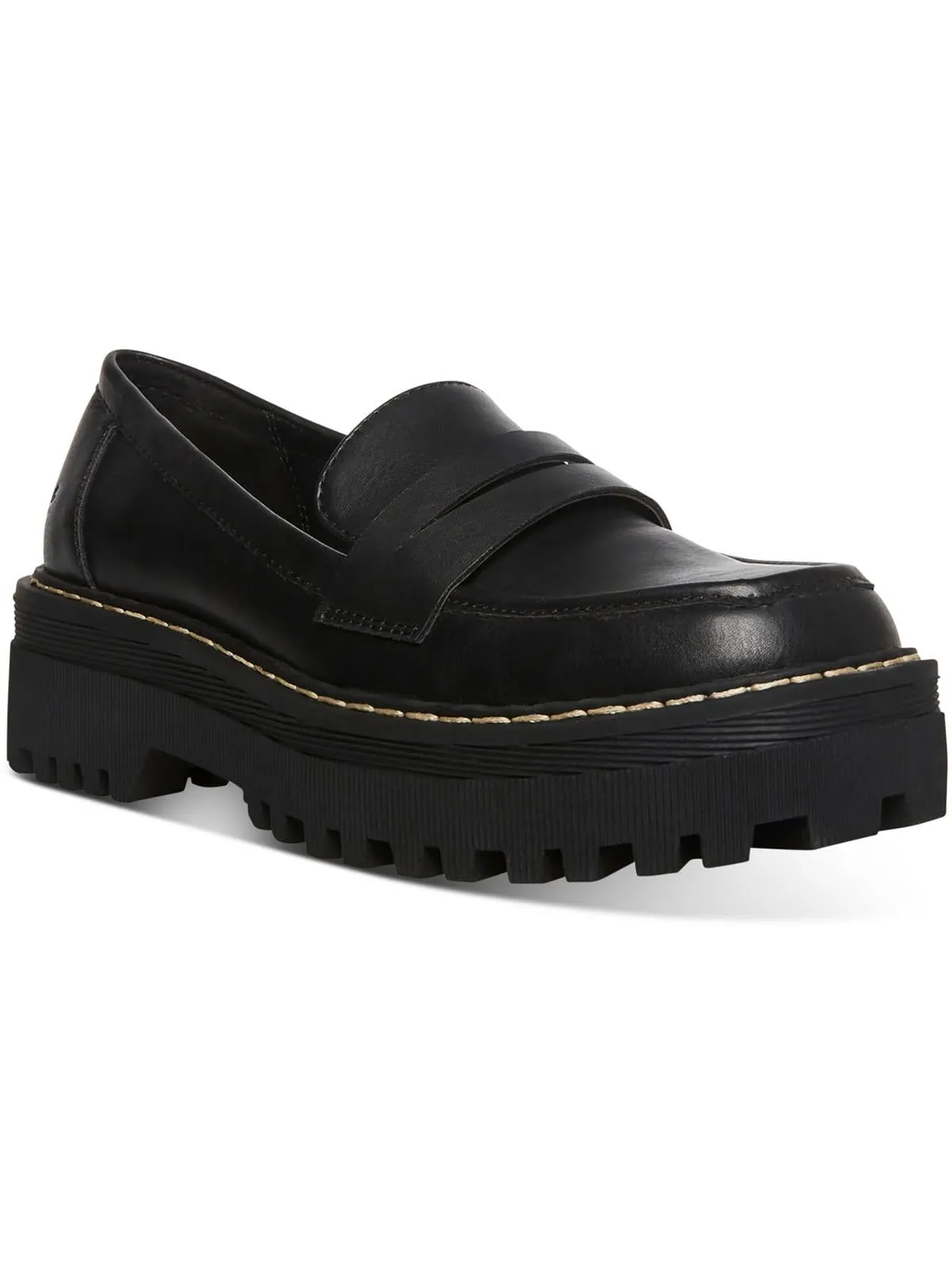 Reformation Haazel Womens Faux Leather Platform Loafers