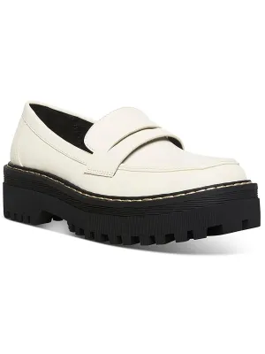Reformation Haazel Womens Faux Leather Platform Loafers