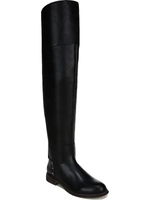 Reformation Haleen Womens Leather Wide Calf Knee-High Boots