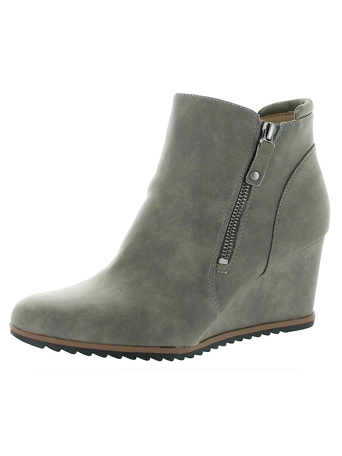 Reformation Haley Womens Zipper Ankle Wedge Boots