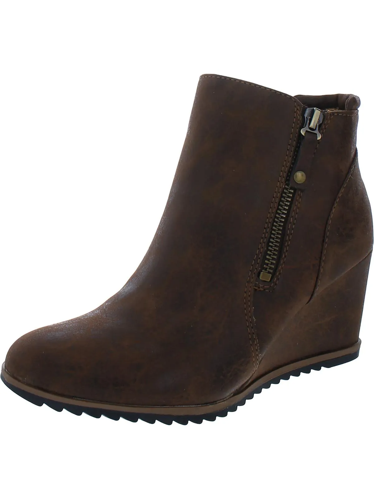 Reformation Haley Womens Zipper Ankle Wedge Boots