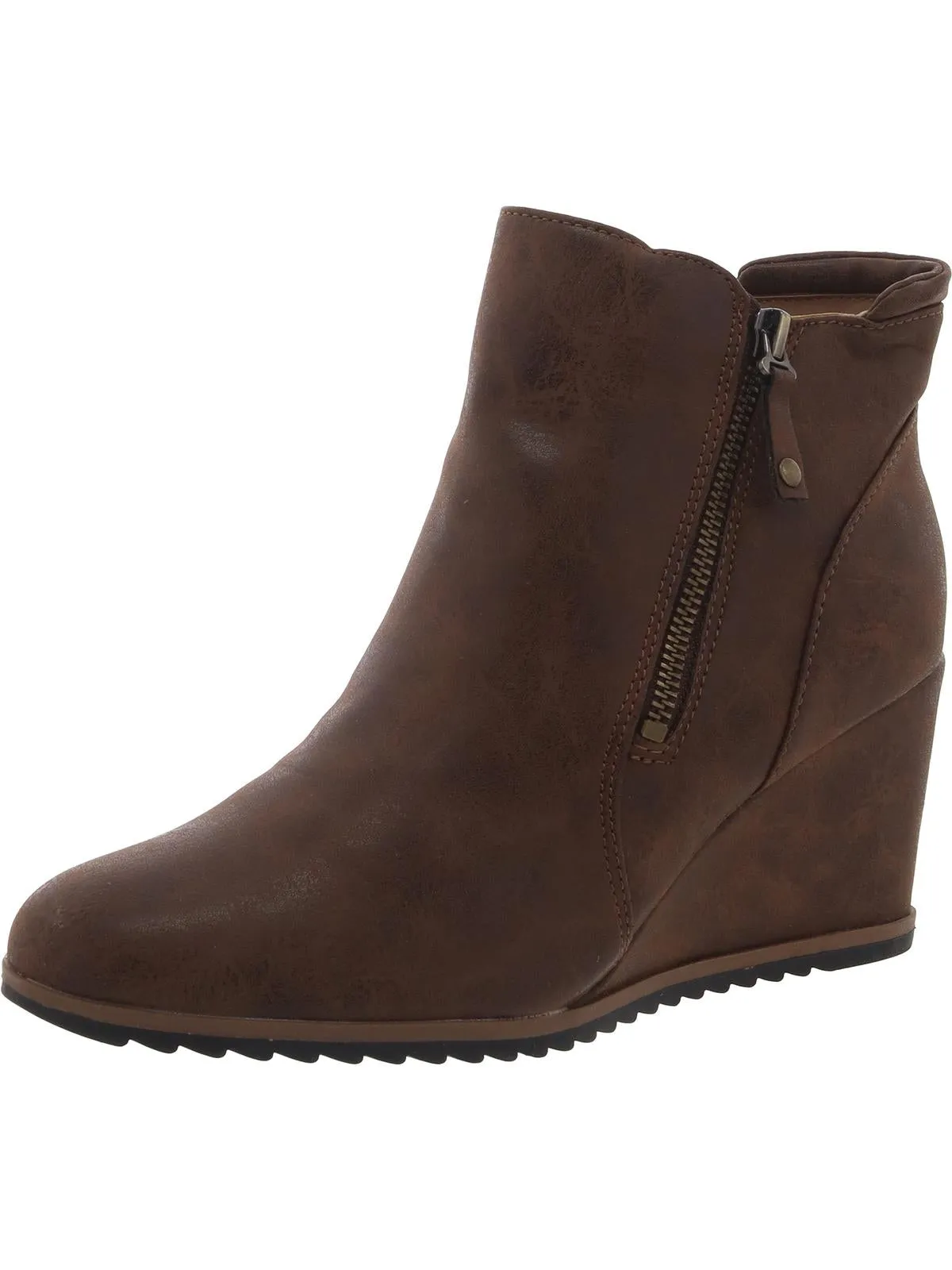 Reformation Haley Womens Zipper Ankle Wedge Boots
