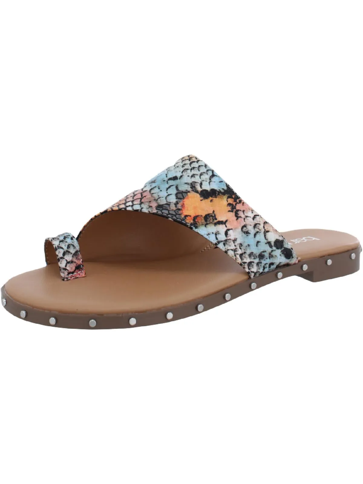 Reformation Hattiep Womens Toe Loop Asymetric Slide Sandals