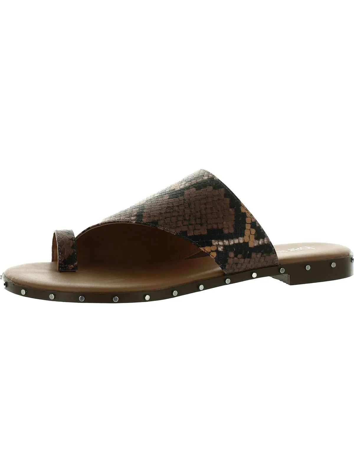 Reformation Hattiep Womens Toe Loop Asymetric Slide Sandals