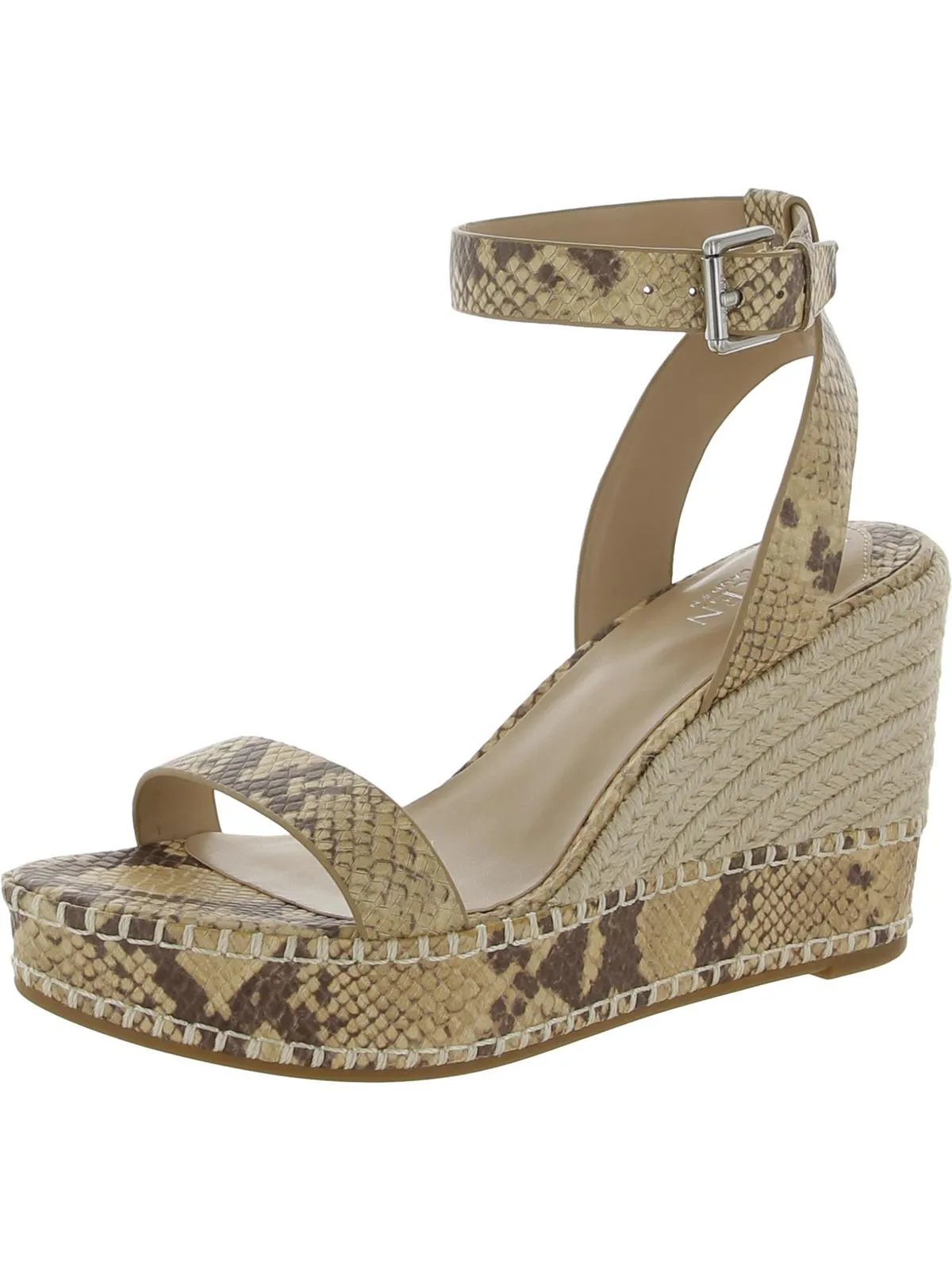 Reformation Hilarie Womens Leather Wedge Slingback Sandals