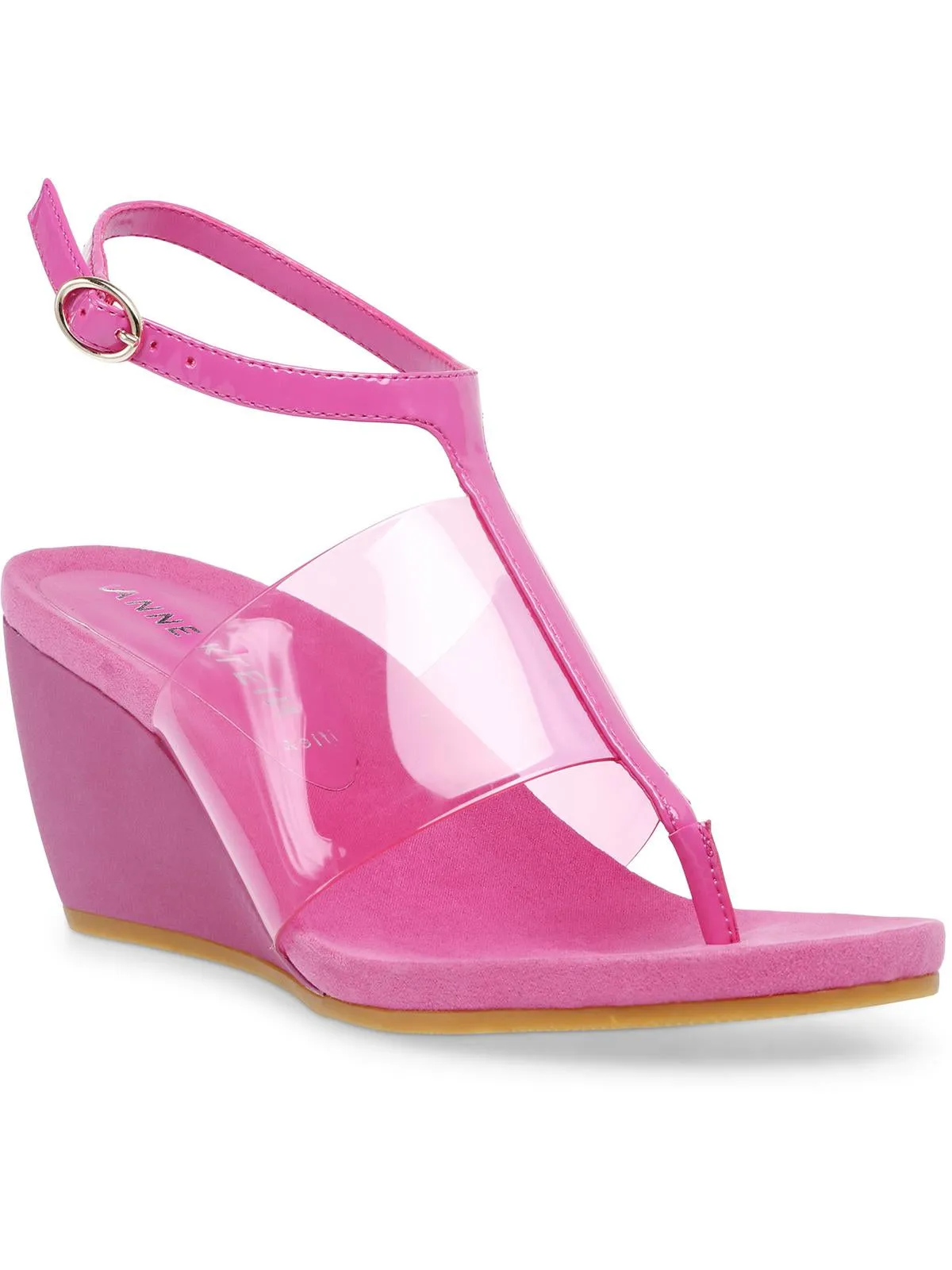 Reformation Ikari Womens Patent Flip-Flop Wedge Sandals