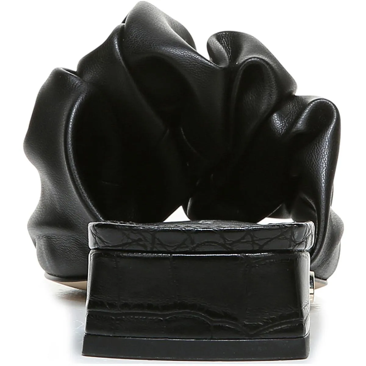 Reformation Janis Womens Faux Leather Gathered Slide Sandals