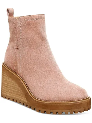 Reformation Julie Womens Lugged Sole Mid-calf Wedge Boots