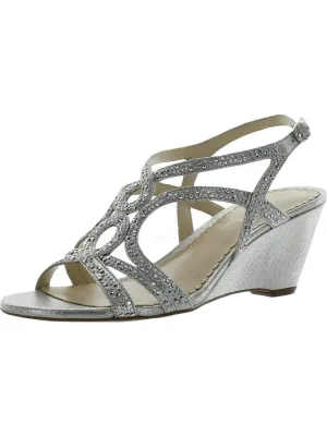 Reformation Kelsah Womens Metallic Embellished Wedges