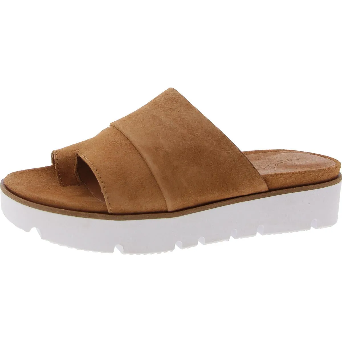 Reformation Lavern Womens Leather Slip On Flatform Sandals