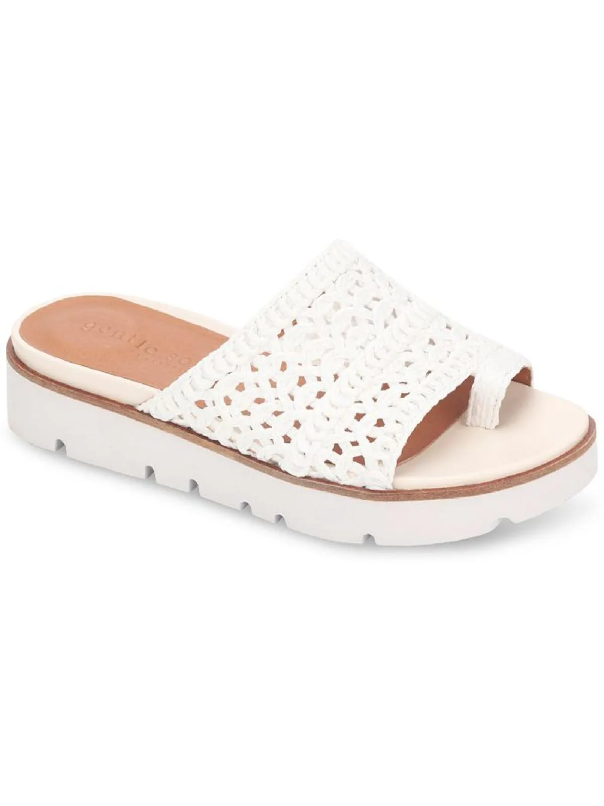 Reformation Lavern Womens Leather Slip On Flatform Sandals