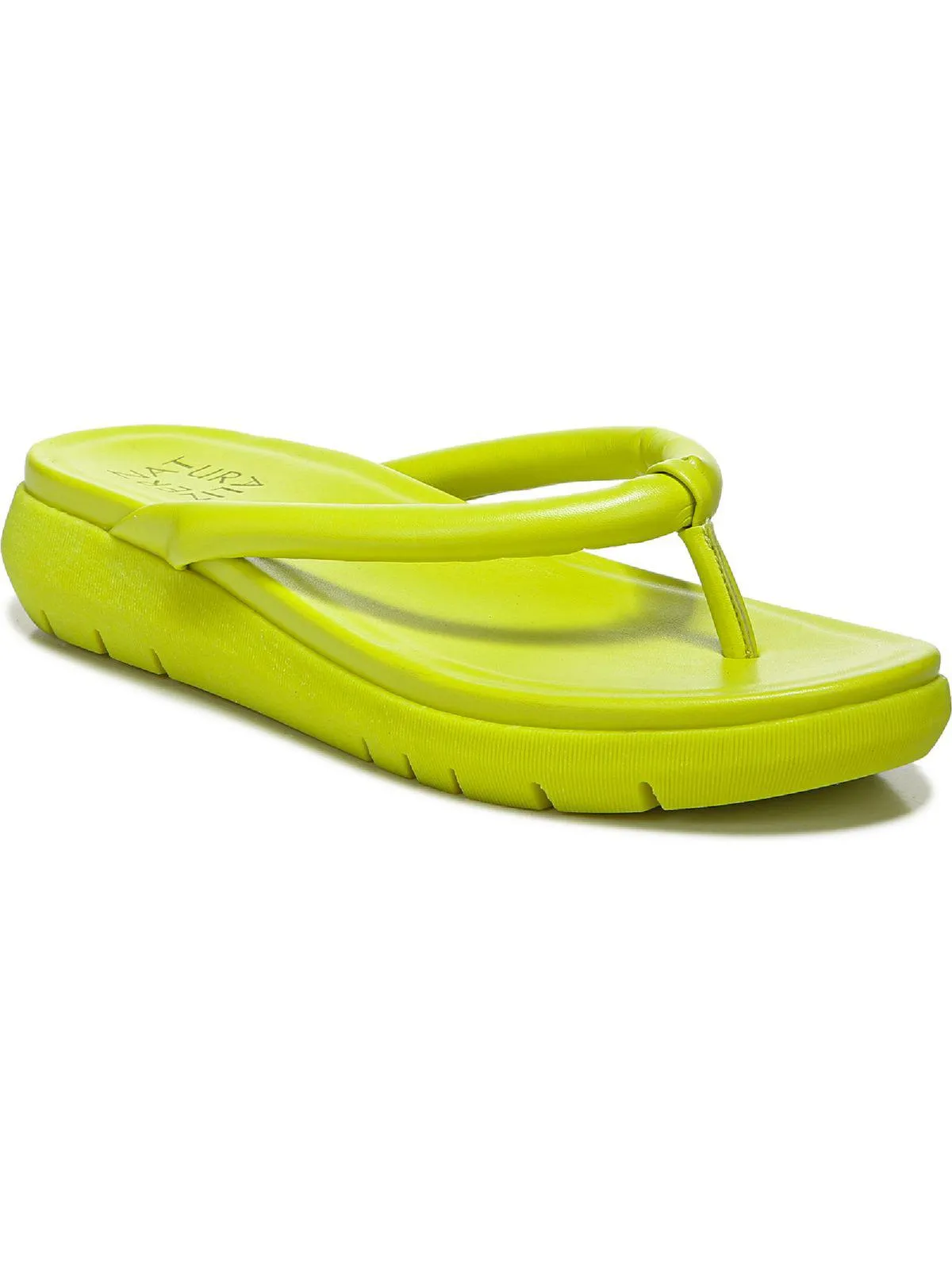 Reformation Lovelle Womens Faux Leather Slip On Wedge Sandals