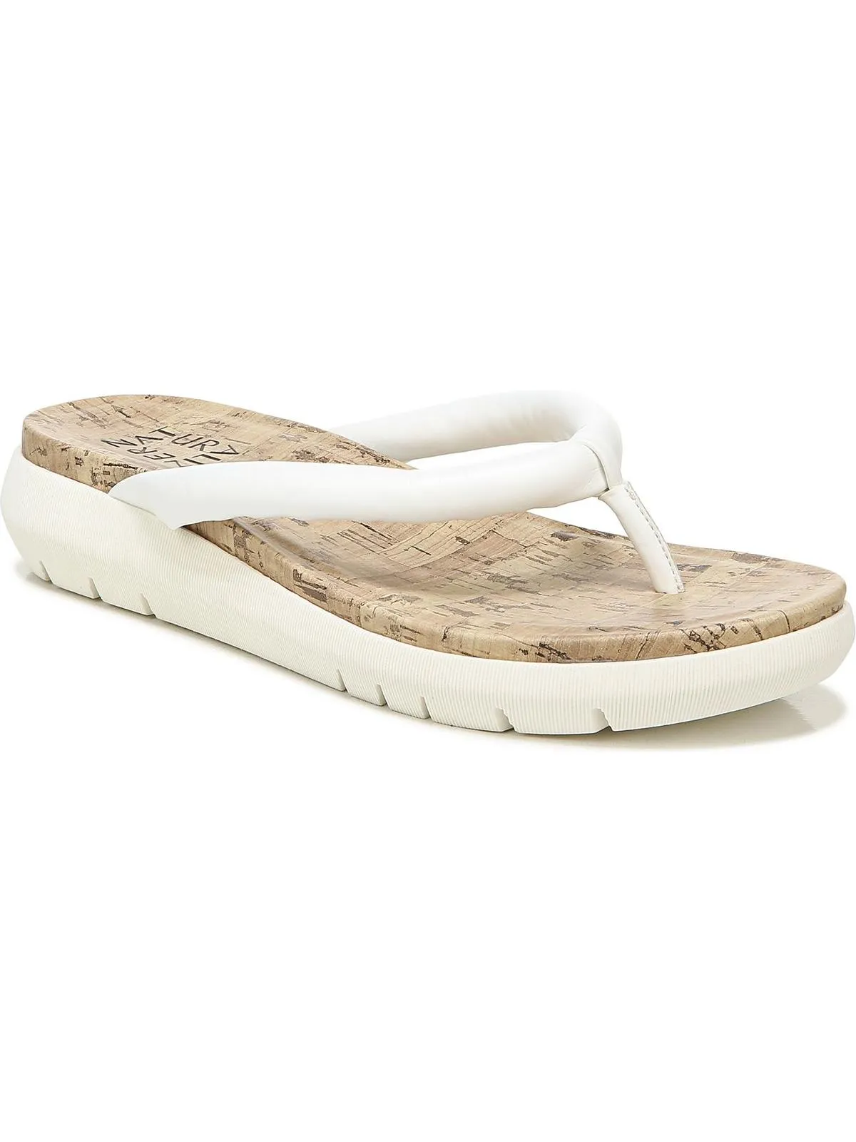 Reformation Lovelle Womens Faux Leather Slip On Wedge Sandals