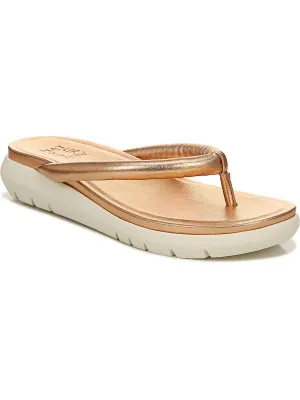 Reformation Lovelle Womens Faux Leather Slip On Wedge Sandals