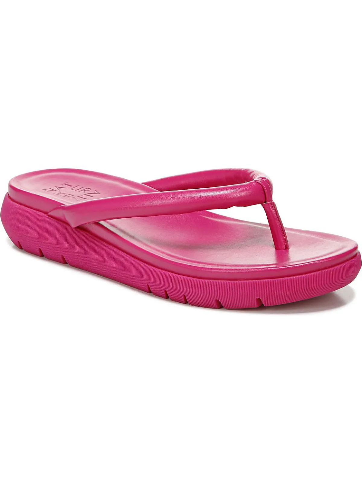 Reformation Lovelle Womens Faux Leather Slip On Wedge Sandals