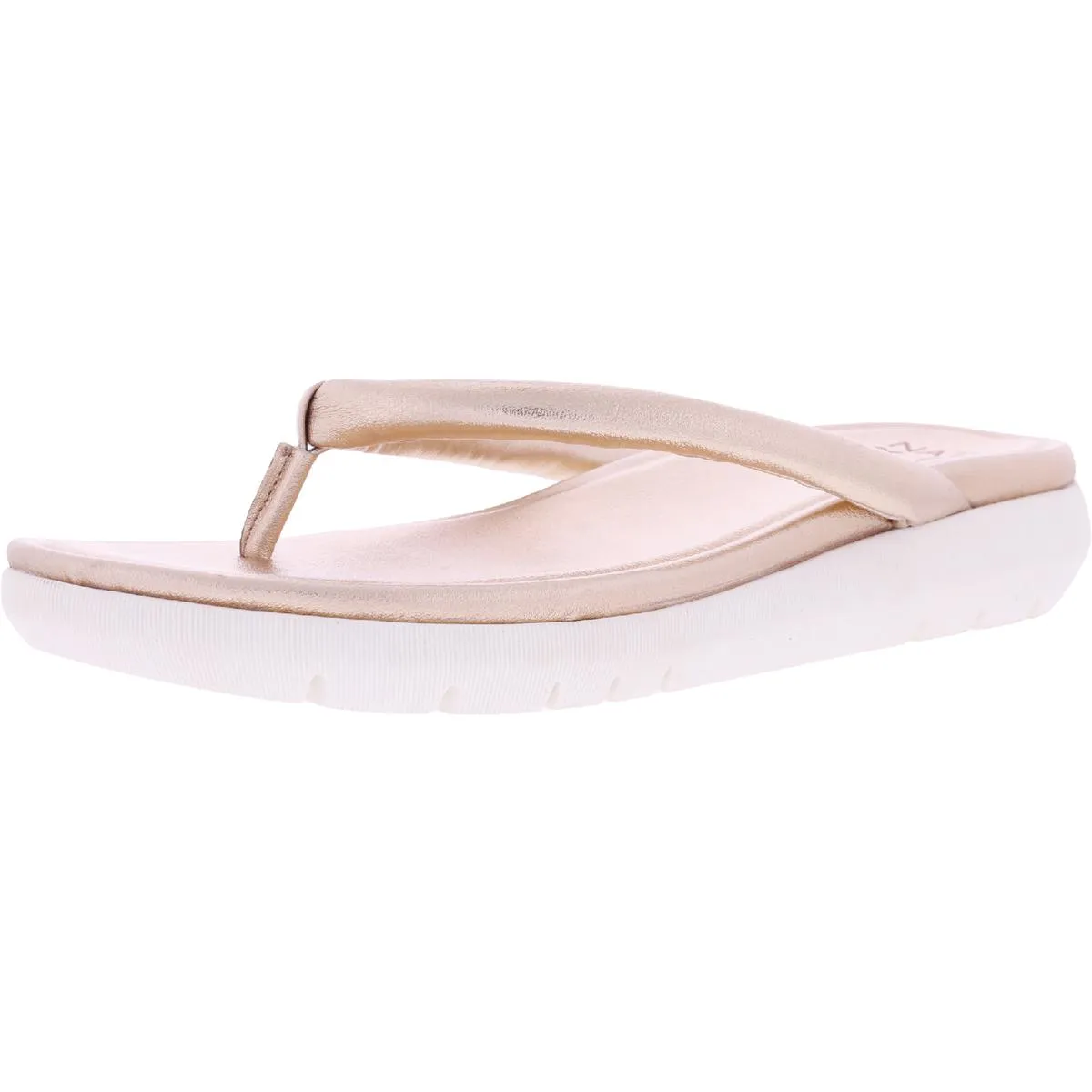 Reformation Lovelle Womens Faux Leather Slip On Wedge Sandals