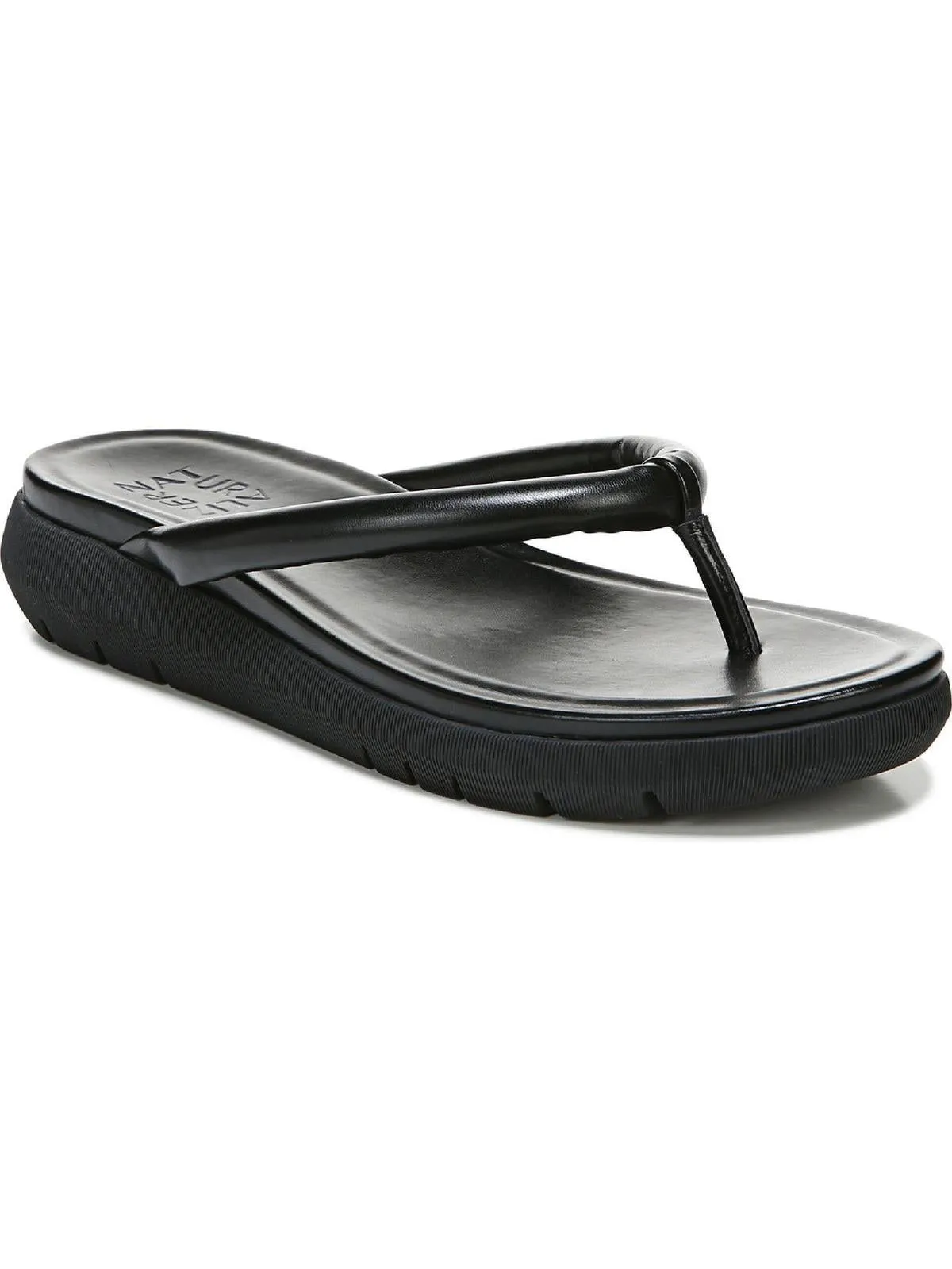Reformation Lovelle Womens Faux Leather Slip On Wedge Sandals