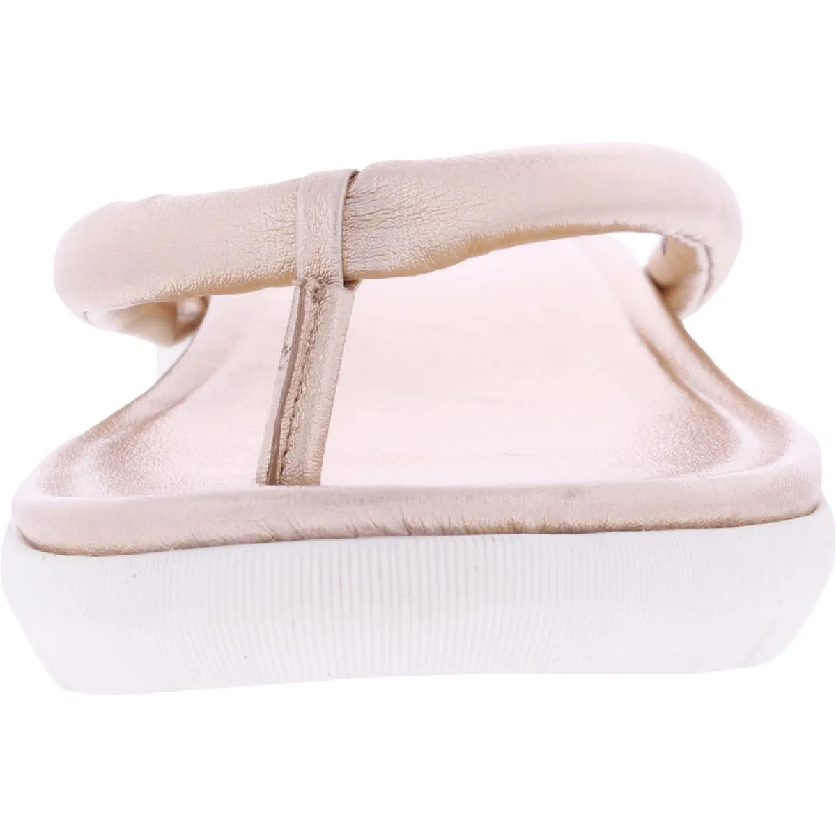 Reformation Lovelle Womens Faux Leather Slip On Wedge Sandals
