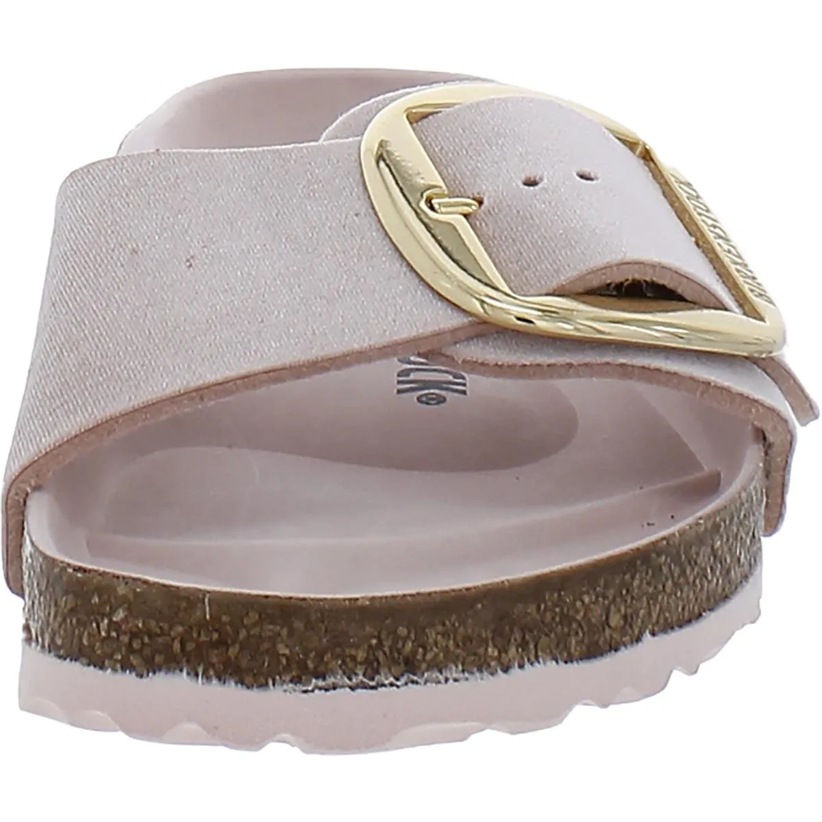 Reformation Madrid Big Buckle Rivet Logo Womens Velvet Cork Slide Sandals