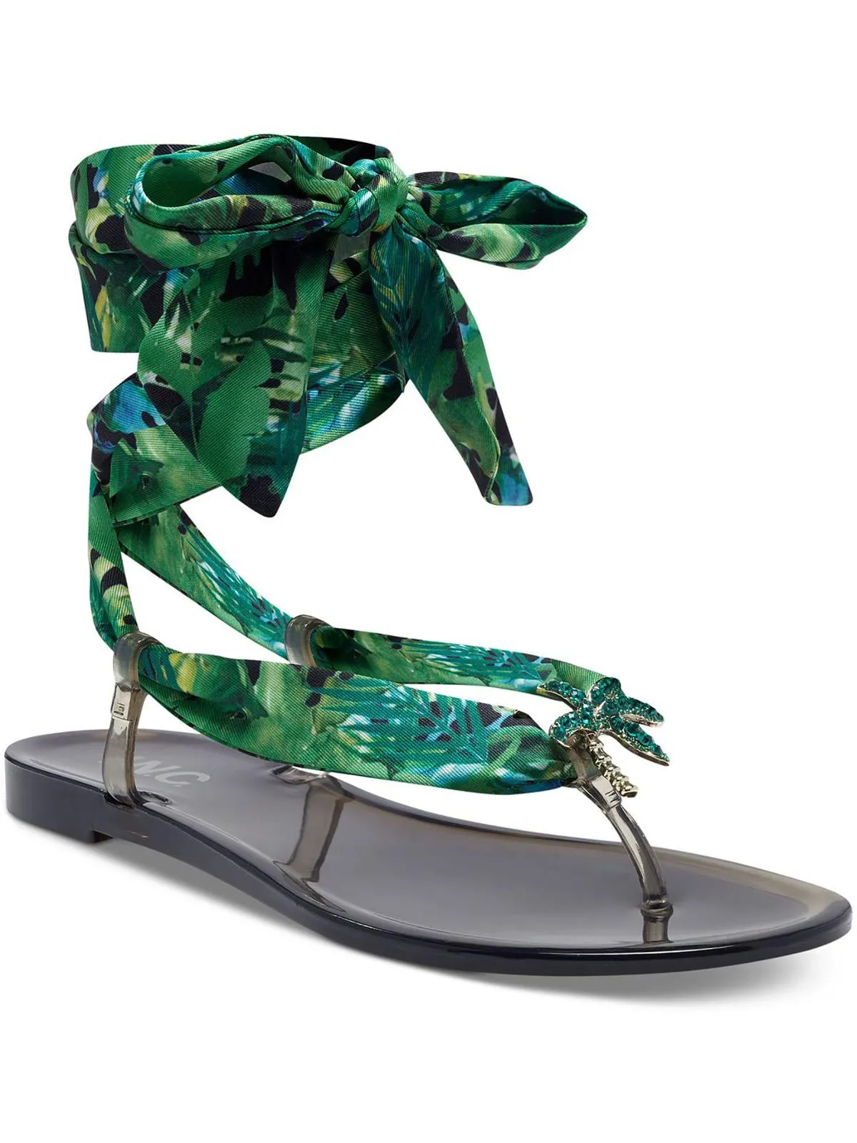 Reformation Malana Womens Leopard Print Thong Jelly Sandals