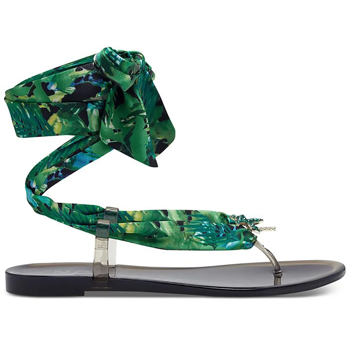 Reformation Malana Womens Leopard Print Thong Jelly Sandals