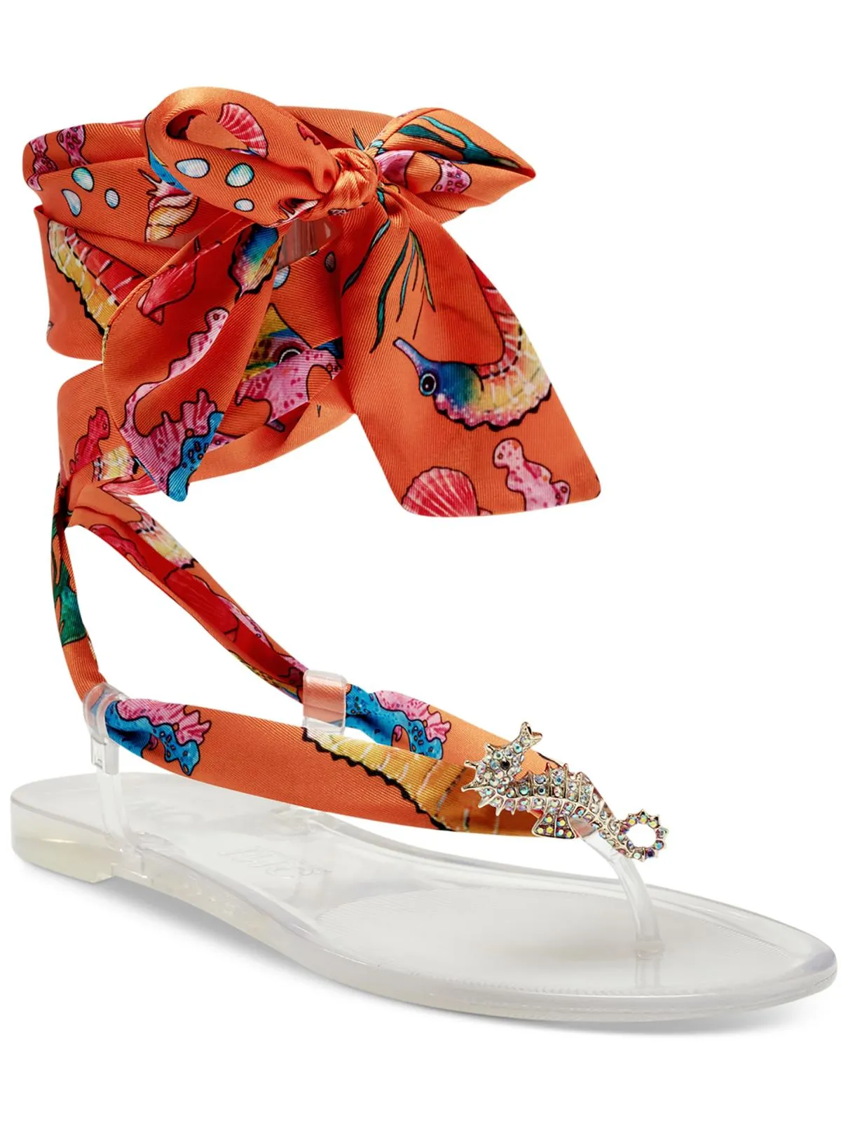 Reformation Malana Womens Leopard Print Thong Jelly Sandals