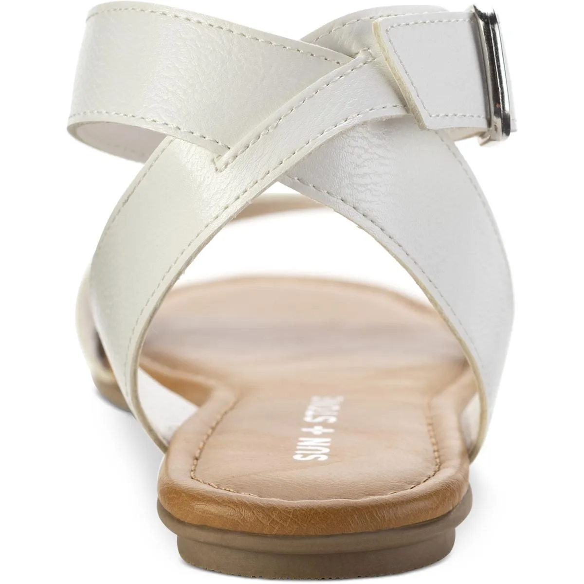 Reformation Miiah Womens Faux Leather Ankle Buckle Flat Sandals