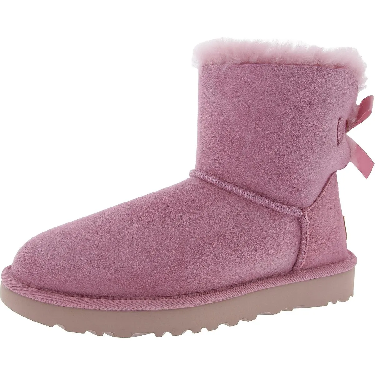 Reformation Mini Bailey Bow II Womens Suede Shearling Winter Boots