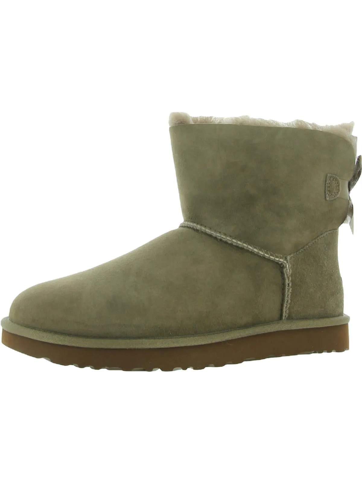 Reformation Mini Bailey Bow II Womens Suede Shearling Winter Boots