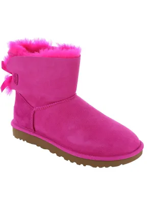 Reformation Mini Bailey Bow II Womens Suede Shearling Winter Boots