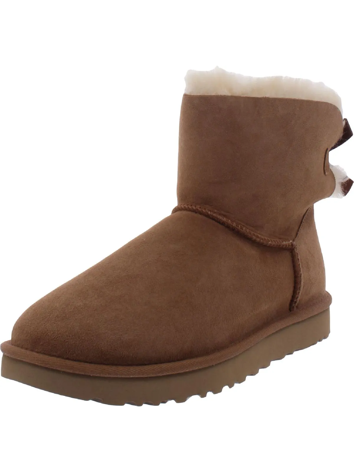 Reformation Mini Bailey Bow II Womens Suede Shearling Winter Boots