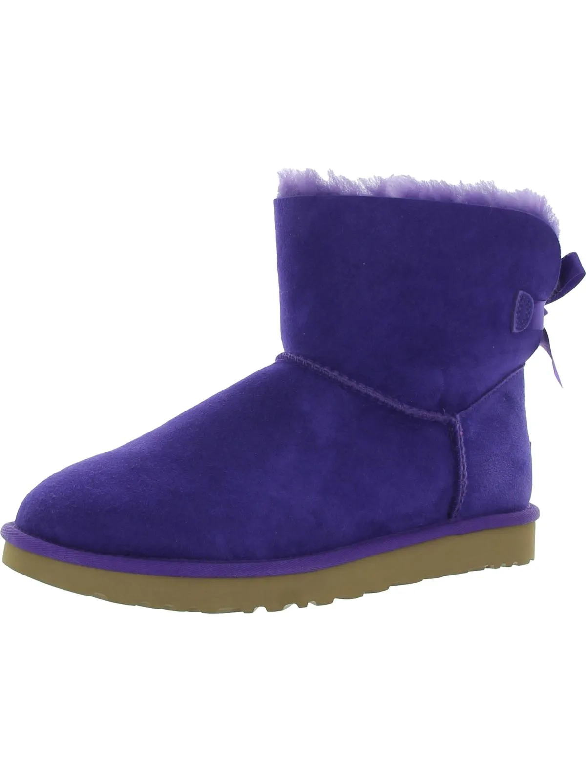 Reformation Mini Bailey Bow II Womens Suede Shearling Winter Boots