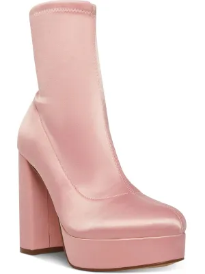 Reformation Orchidd Womens Satin Heels Ankle Boots