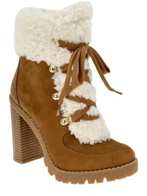 Reformation Palli Womens Faux Suede Ankle Combat & Lace-up Boots