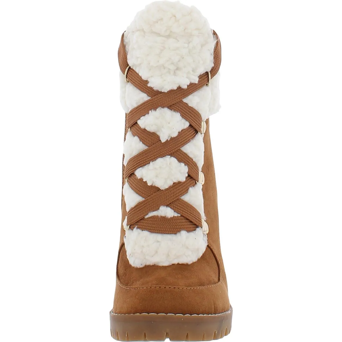 Reformation Palli Womens Faux Suede Ankle Combat & Lace-up Boots