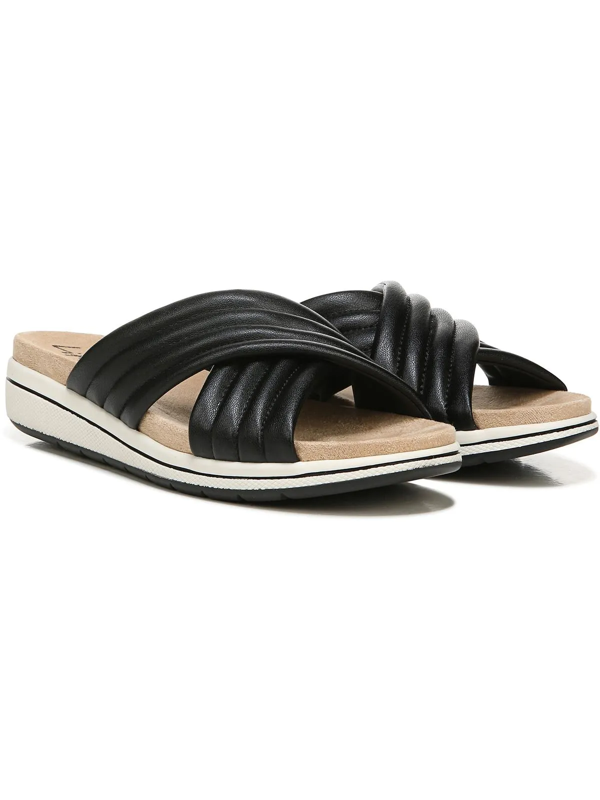 Reformation Panama Womens Faux Leather Slip On Wedge Sandals