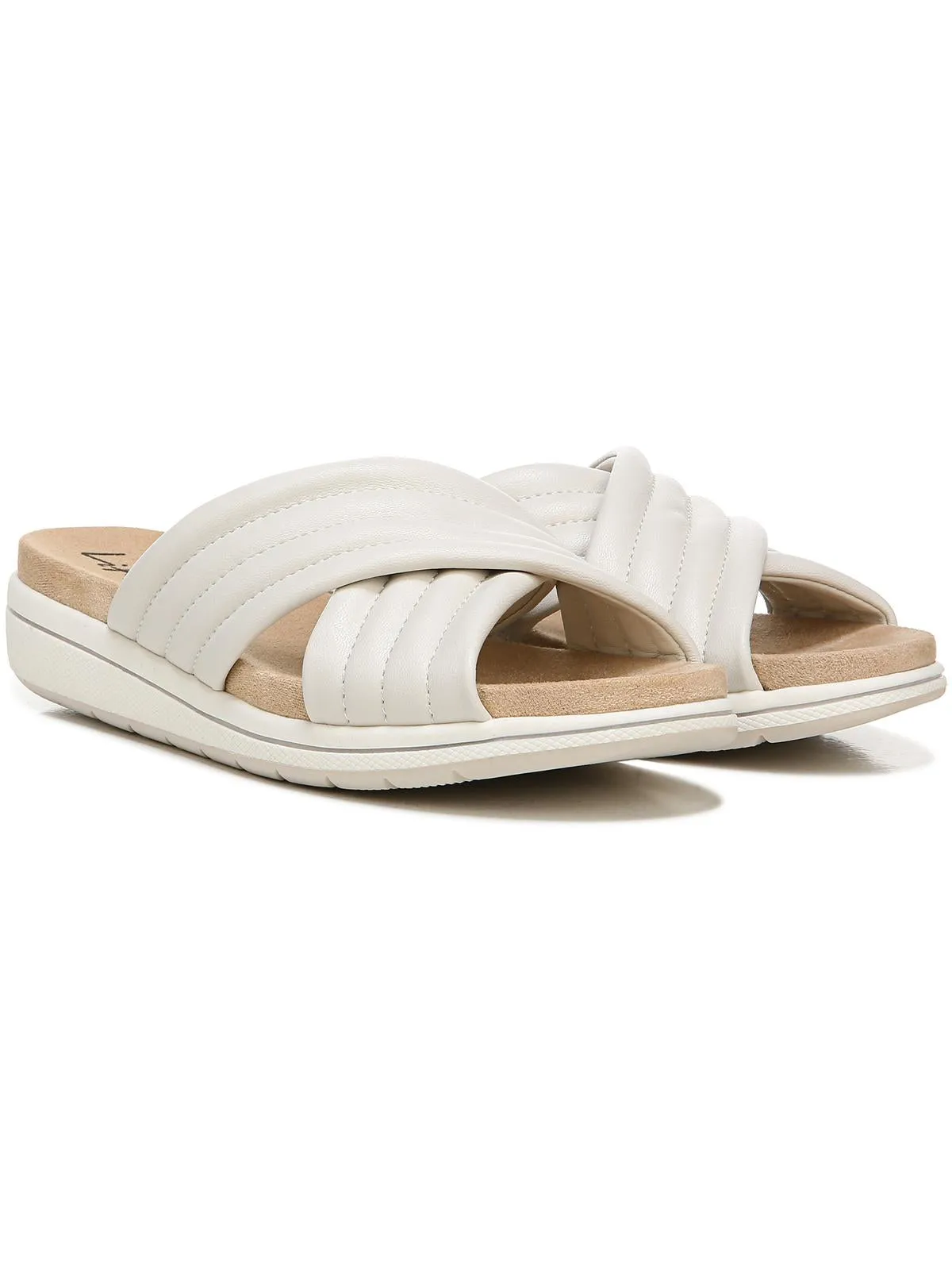 Reformation Panama Womens Faux Leather Slip On Wedge Sandals