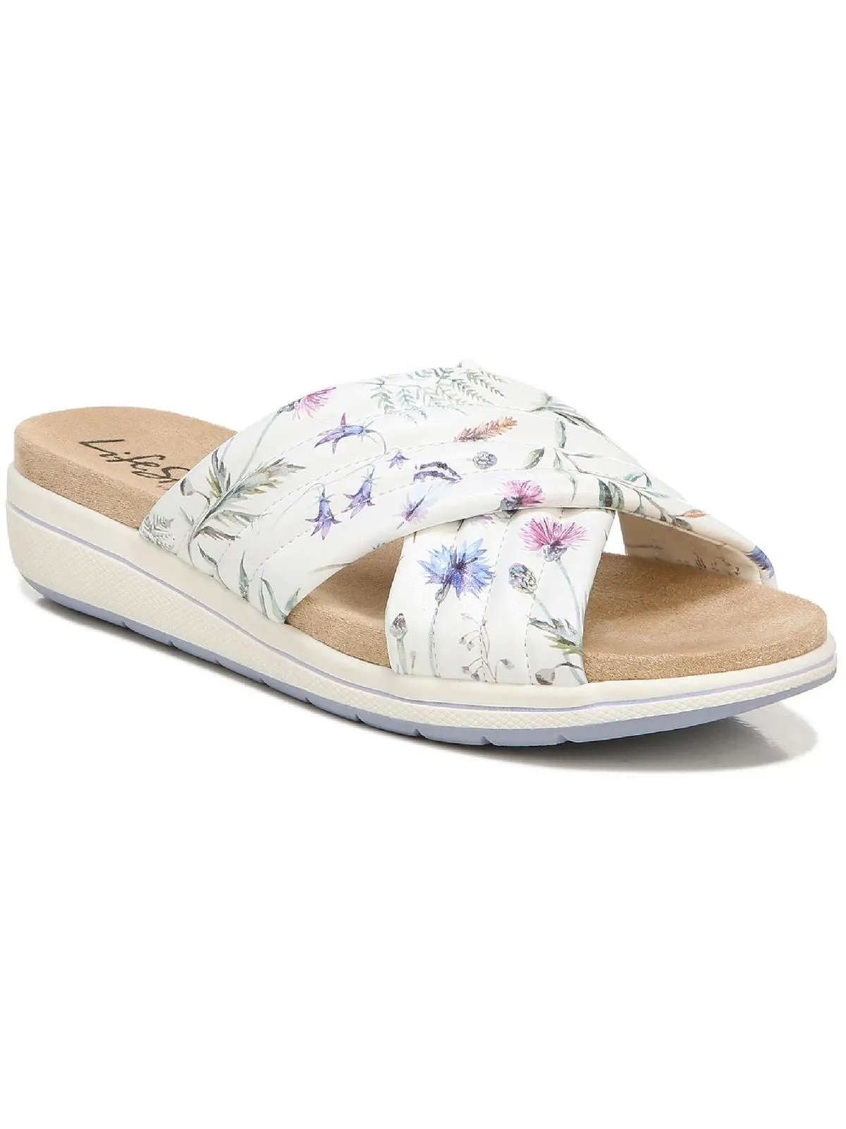 Reformation Panama Womens Faux Leather Slip On Wedge Sandals