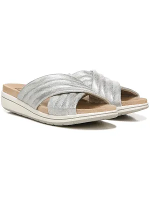 Reformation Panama Womens Faux Leather Slip On Wedge Sandals