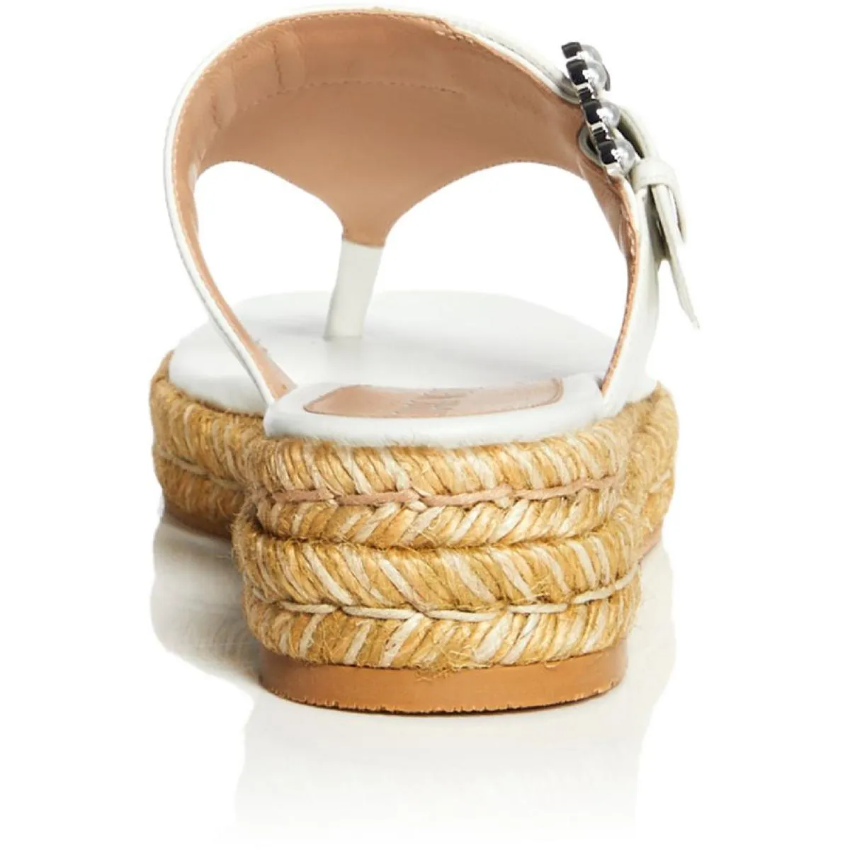 Reformation Pearl Womens Wedge Embellished Thong Sandals