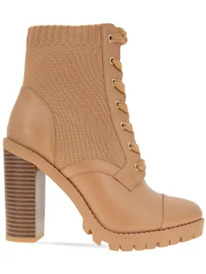 Reformation Pilas Womens Faux Leather Lace-Up Booties