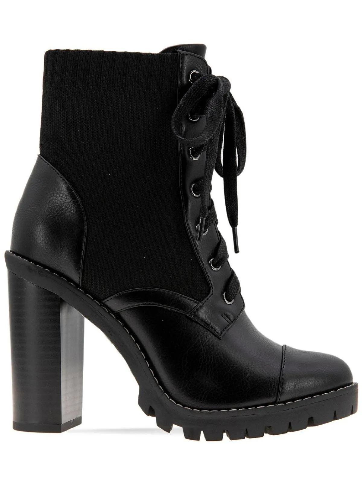 Reformation Pilas Womens Faux Leather Lace-Up Booties
