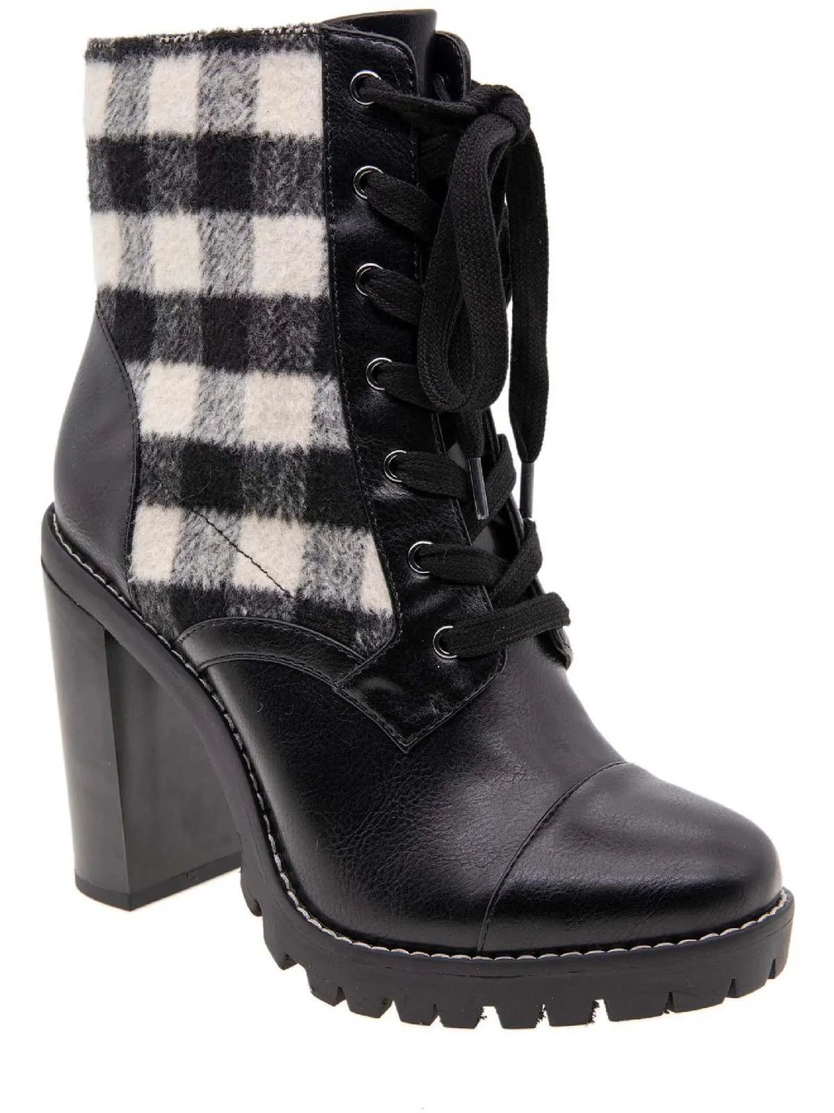 Reformation Pilas Womens Faux Leather Lace-Up Booties