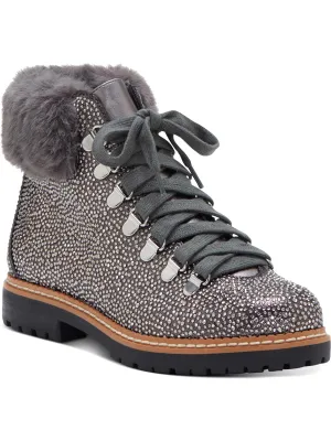 Reformation Pravale 3 Womens Embellished Textured Lace-Up Boot