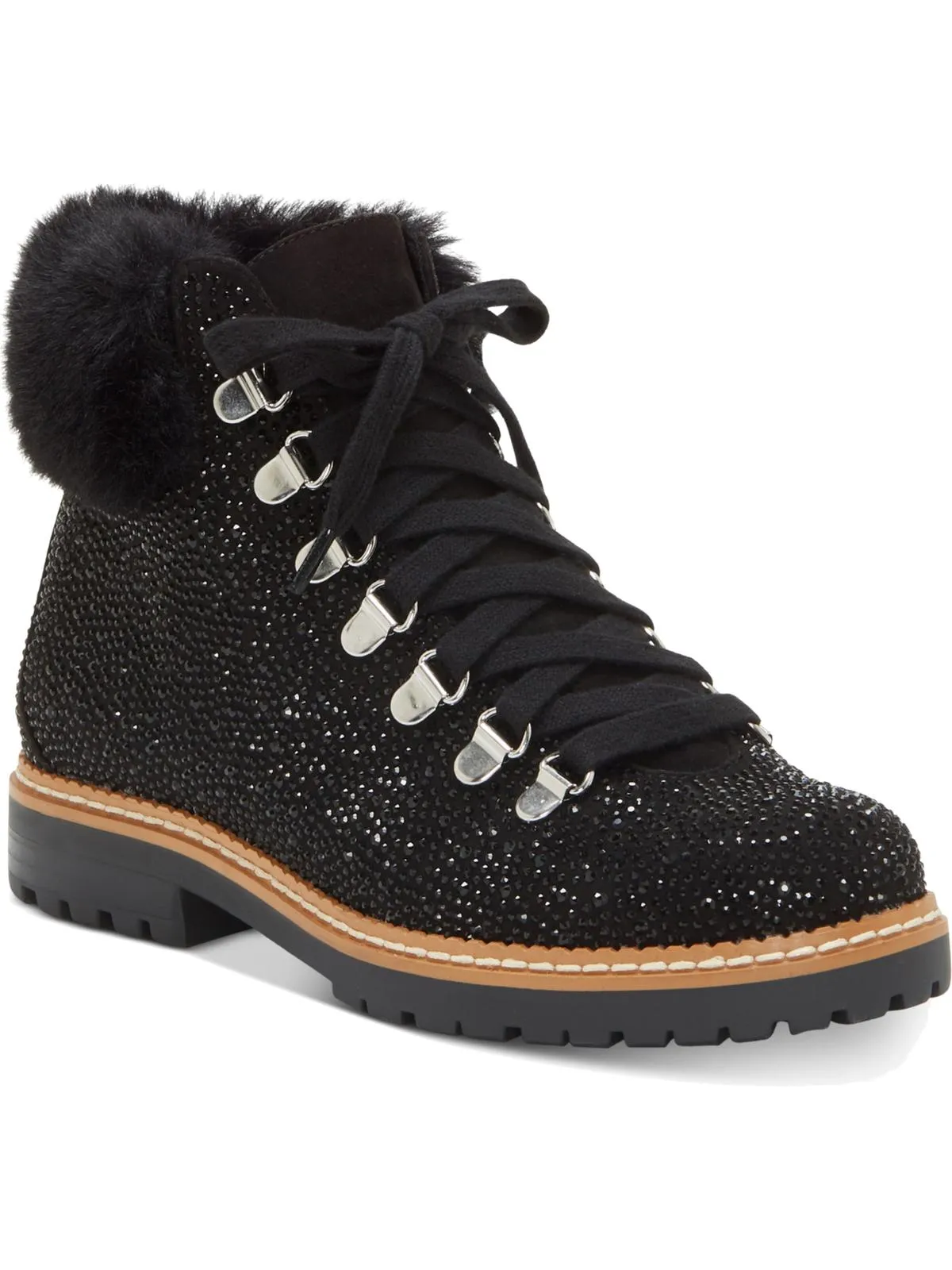 Reformation Pravale 3 Womens Embellished Textured Lace-Up Boot
