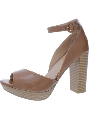 Reformation Reeta Womens Faux Leather Snake Print Platform Sandals