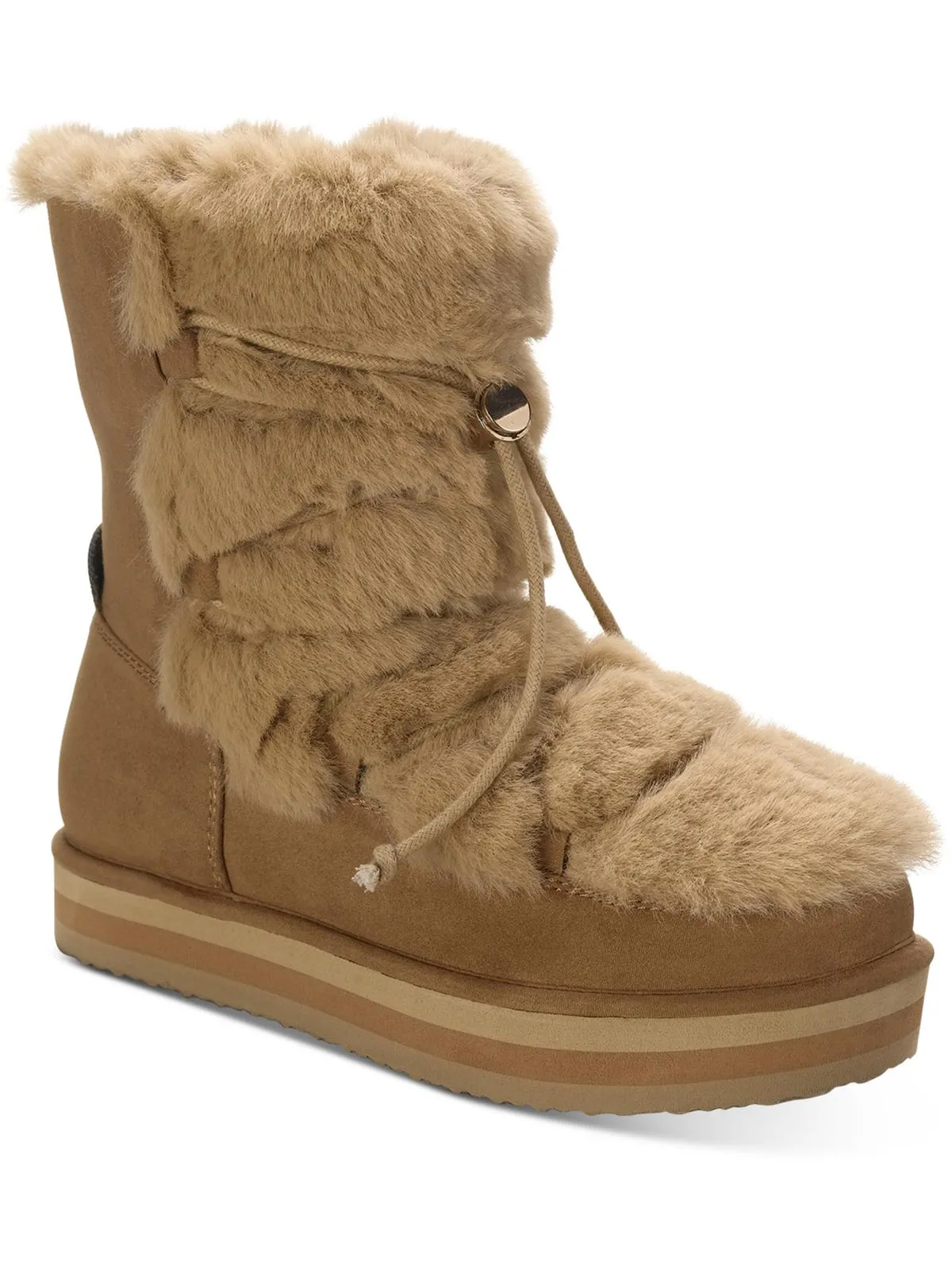 Reformation Remii Womens Faux Suede Fuzzy Winter & Snow Boots