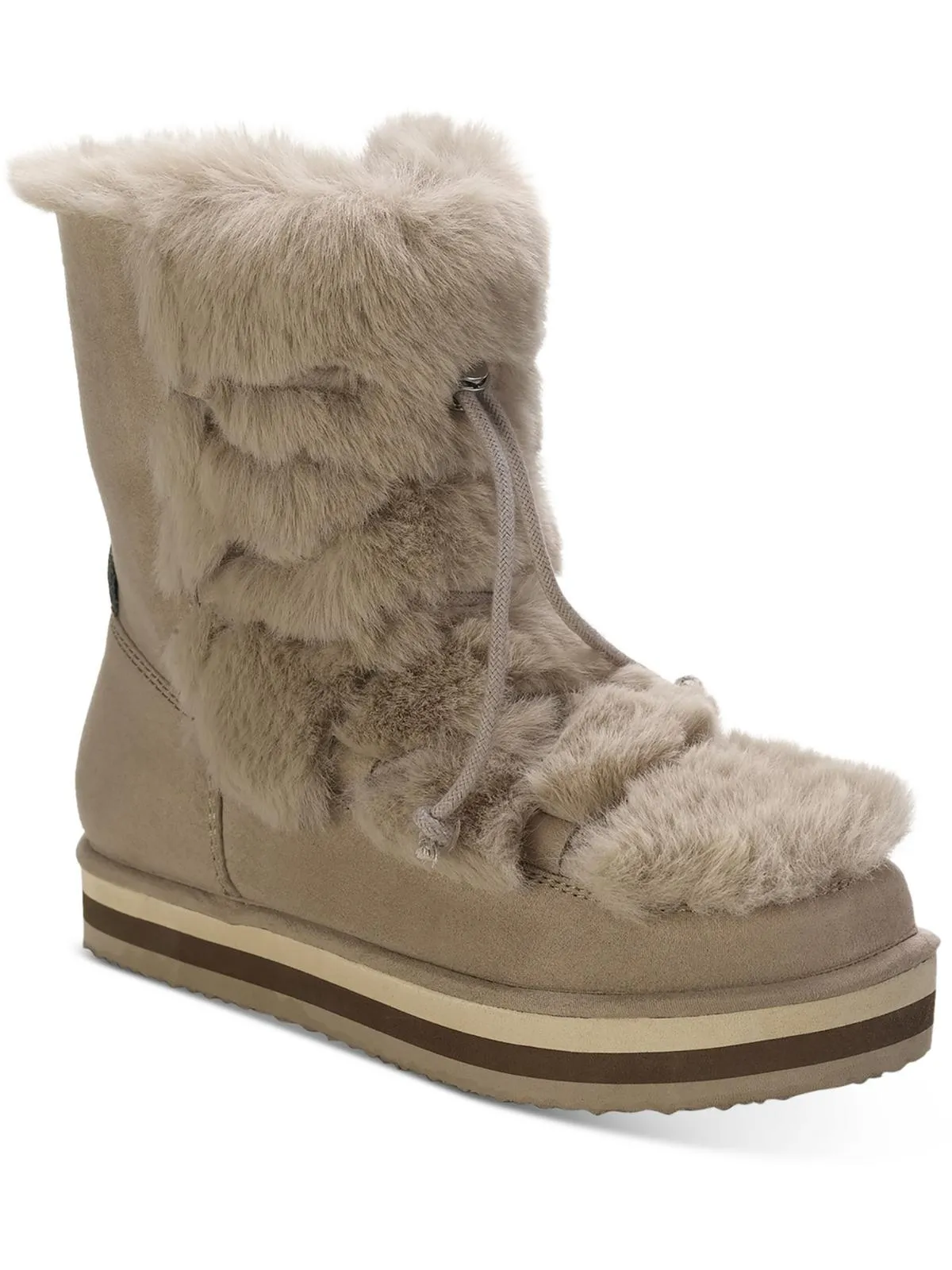 Reformation Remii Womens Faux Suede Fuzzy Winter & Snow Boots